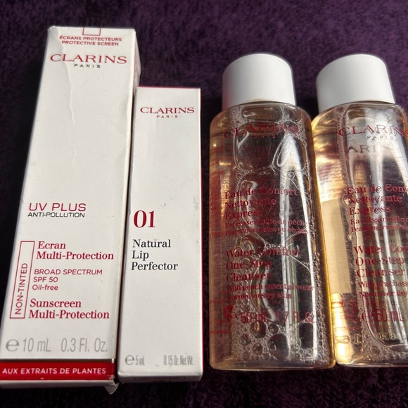 CLARINS Paris Skin Care Lot UV Plus Natural Lip Protect Cleanser Water Comfort - Picture 2 of 10